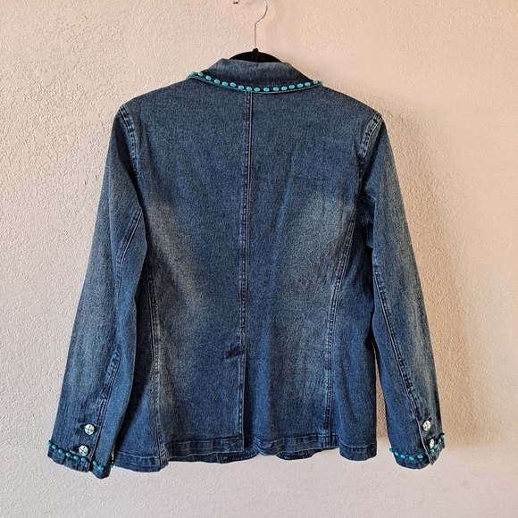 Diane Gilman Embellished Denim Blazer - Picture 6 of 6